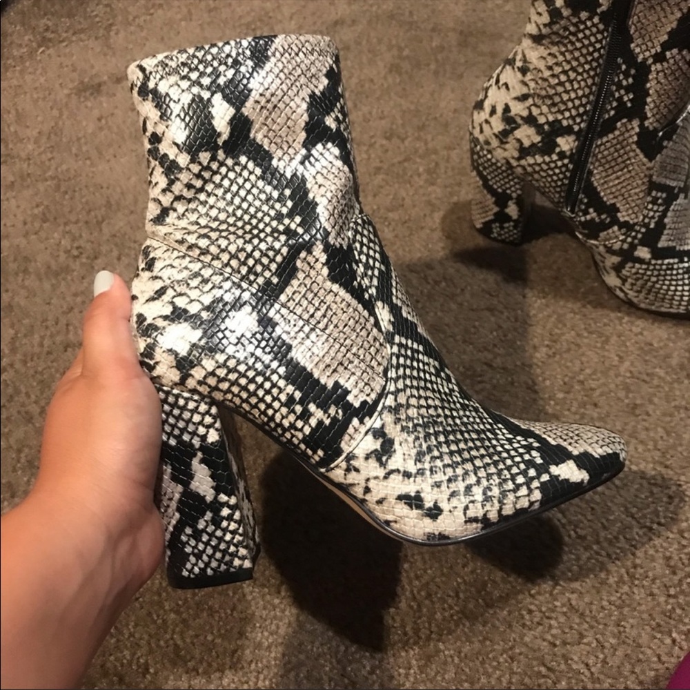 Aldo snakeskin print boots